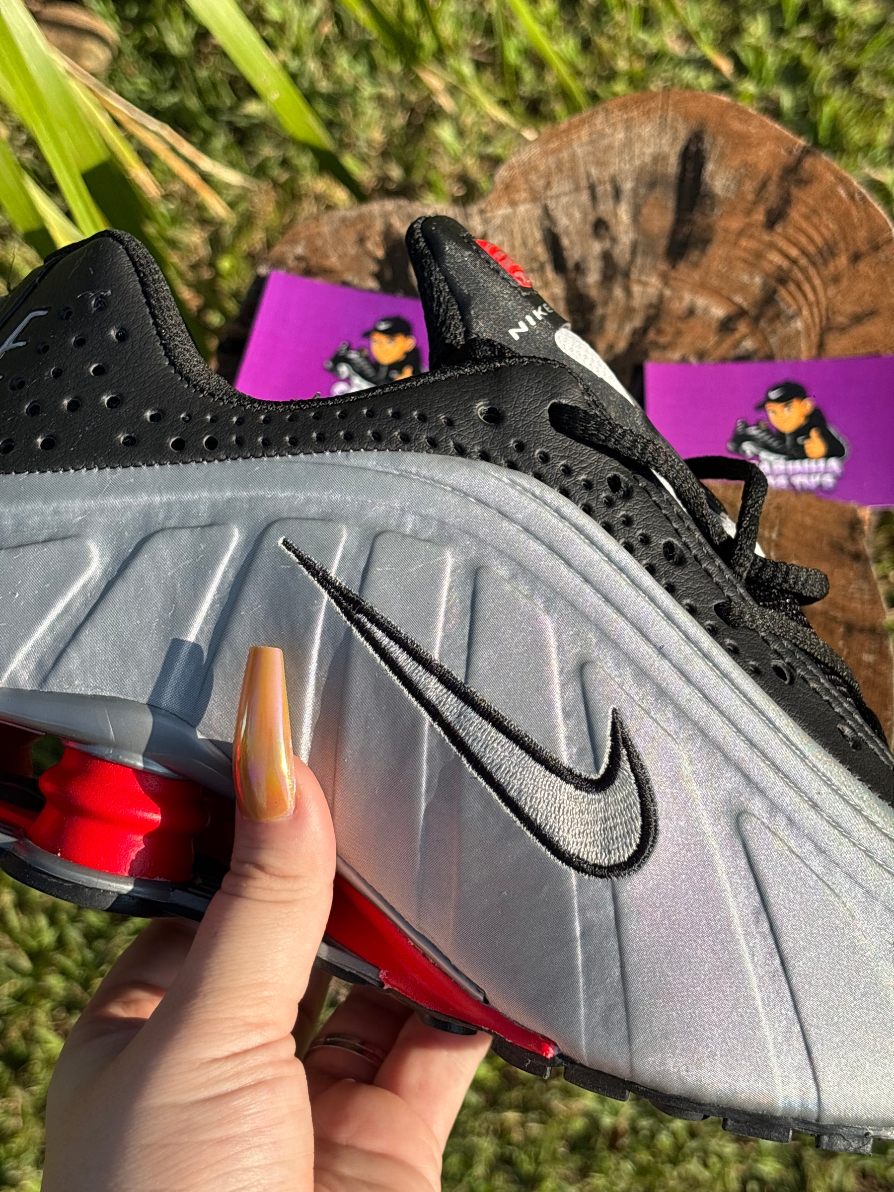 Nike Shox R4 " Cinza/Vermelho "
